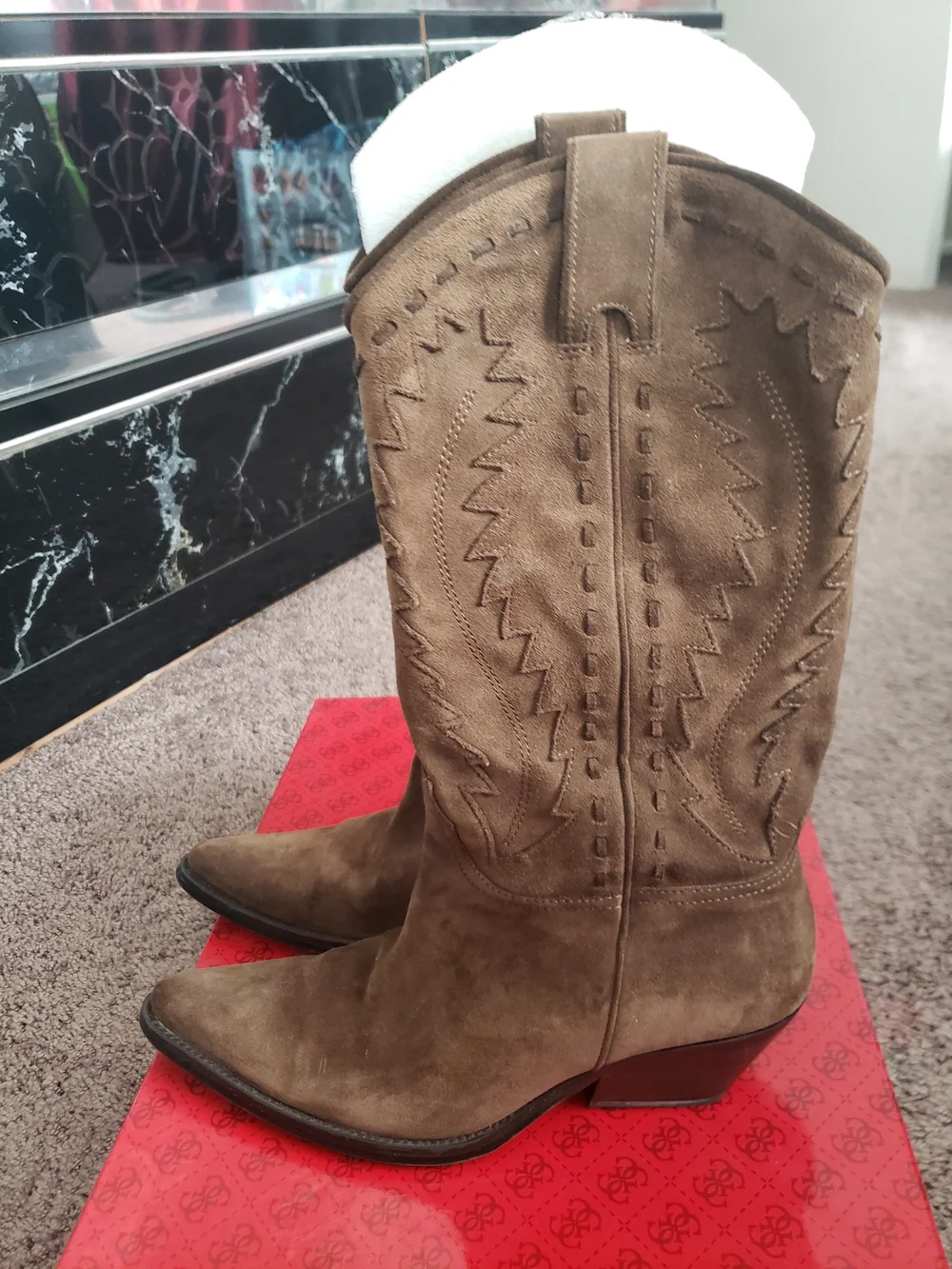 Guess Women’s Brown Suede Knee-High Boots